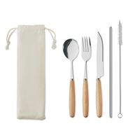 SET POSATE IN ACCIAIO E LEGNO
